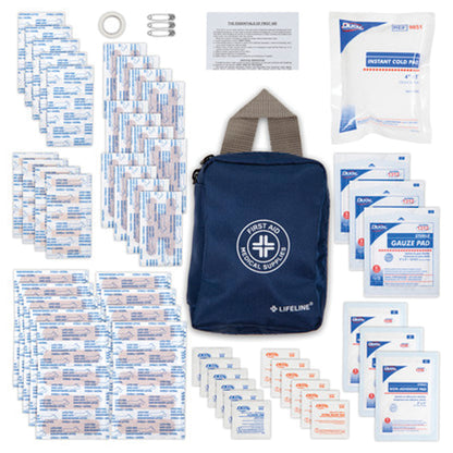 LIFELINE Essential First Aid Kit 125 Piece for Home and Travel