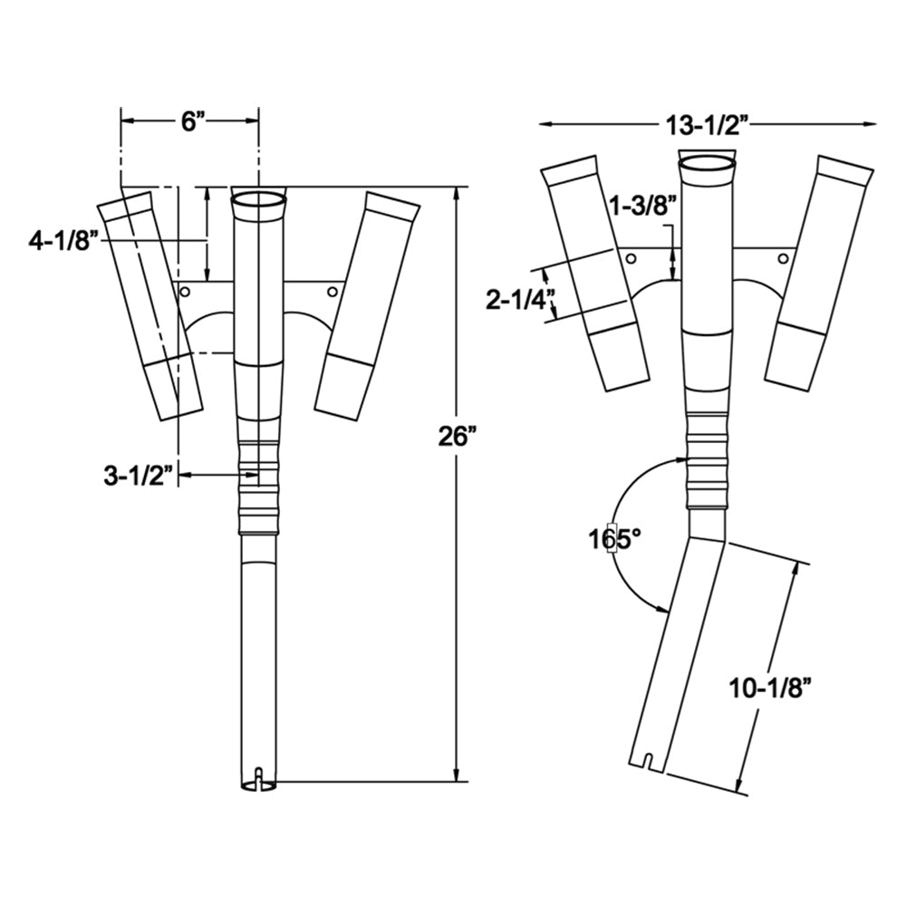 TACO Marine Olympic 5-Rod Holder Cluster F31-0790BXY-1 for Boat Tackle Storage
