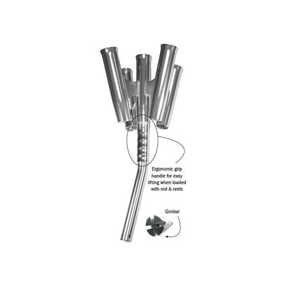 TACO Marine Olympic 5-Rod Holder Cluster F31-0790BXY-1 for Boat Tackle Storage