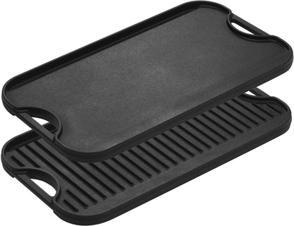 Lodge 10.44-Inch Cast Iron Reversible Griddle - Durable Cooking Surface