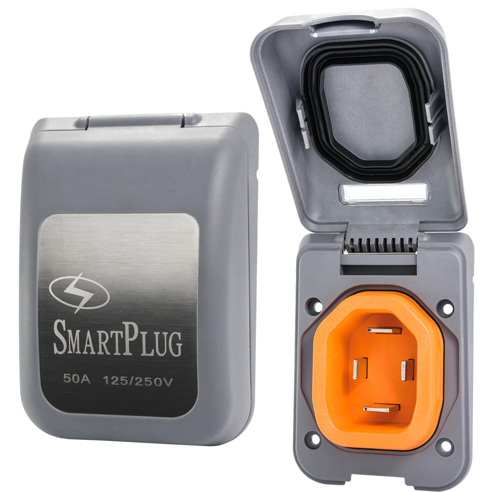 SmartPlug 50 Amp Male Non-Metallic Inlet Cover - Black, Model BM50PG