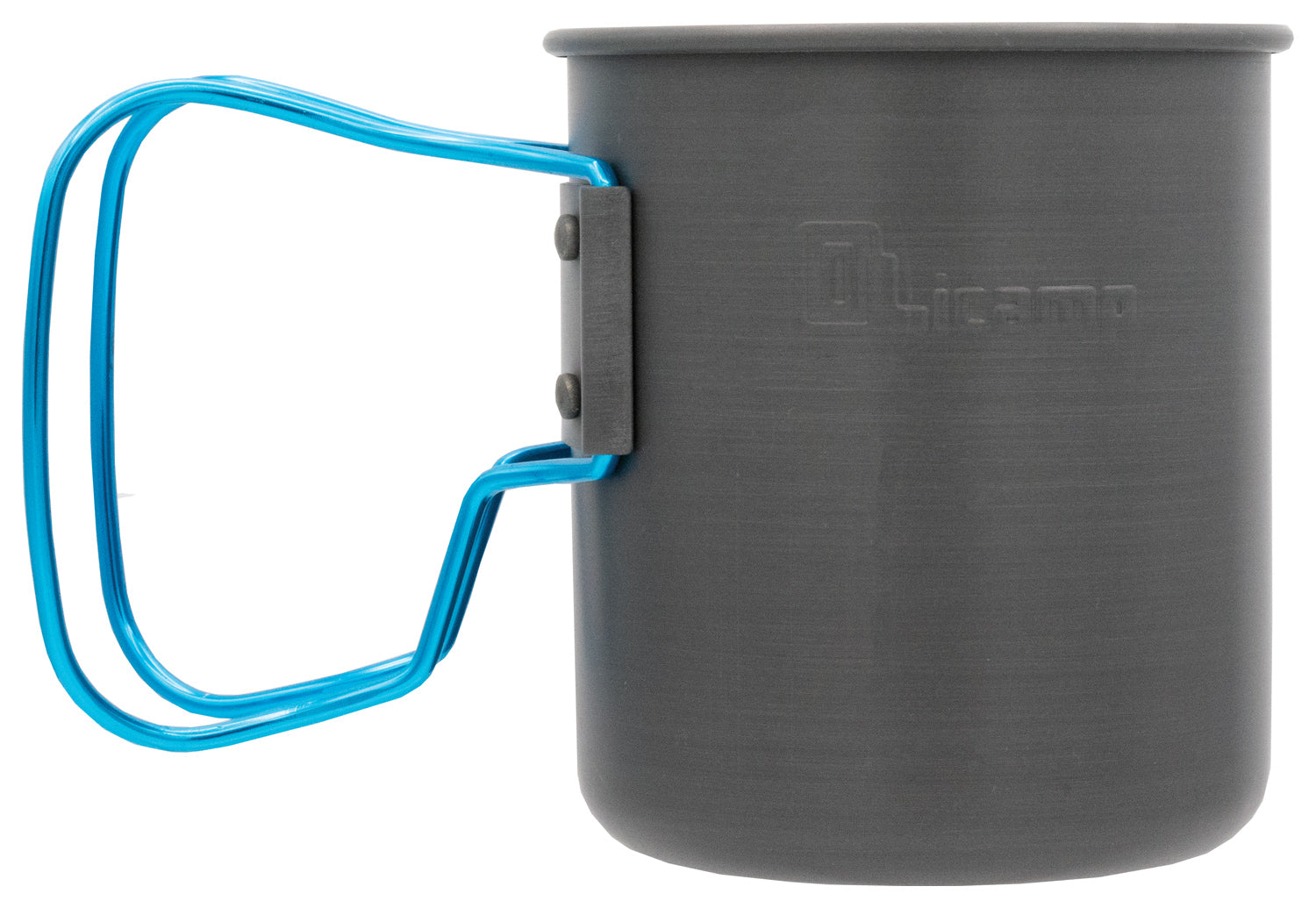 OLICAMP Space Saver Mug with Grip in Blue - Compact and Durable Travel Coffee Mug