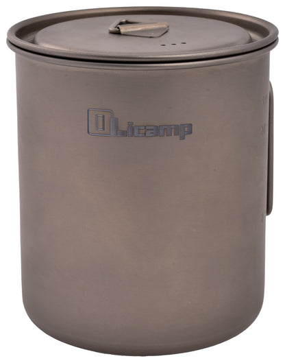 OLICAMP Space Saver Mug 750 W/Lid Titanium - Compact Travel Coffee Mug