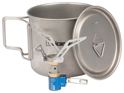 OLICAMP Space Saver Mug 550 W/Lid Titanium - Compact Travel Coffee Mug