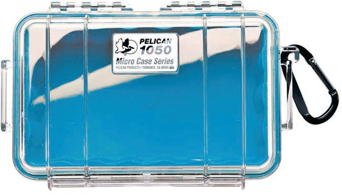 Pelican Micro Case 1050 Blue/Clear - Compact Waterproof Protective Storage