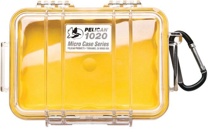 Pelican Micro Case 1020 Yellow/Clear - Compact Protective Storage for Small Items