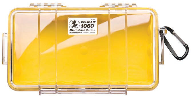 Pelican Micro Case 1060 Yellow and Clear Protective Storage Case
