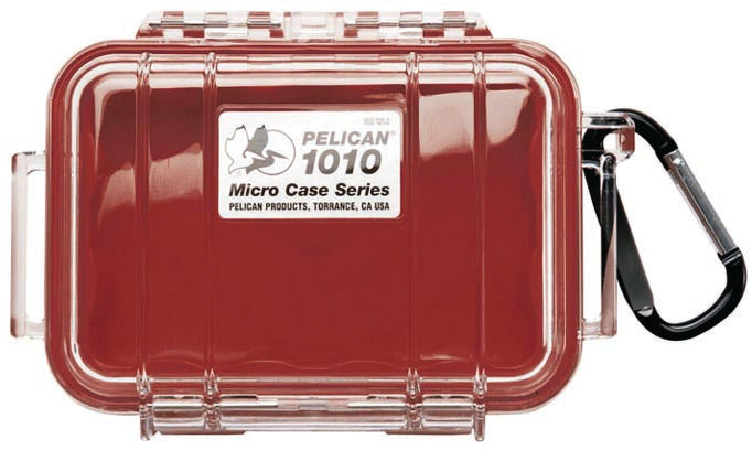 Pelican Micro Case 1010 Red/Clear - Durable Waterproof Storage for Small Items