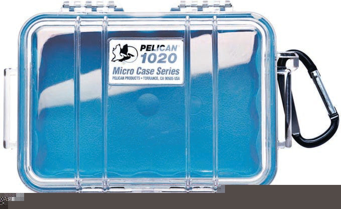 Pelican Micro Case 1020 Blue/Clear, Durable Waterproof Protective Storage