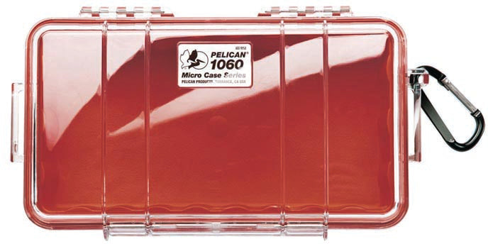 Pelican Micro Case 1060 Red and Clear – Compact Waterproof Storage Solution