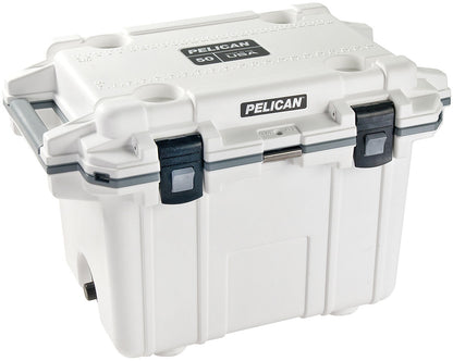 Pelican 50 Qt Elite Cooler White and Gray - Durable and Insulated for Extended Use