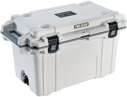 Pelican 70 Qt Elite Cooler White/Gray – Durable Insulated Cooler for Long-lasting Ice Retention