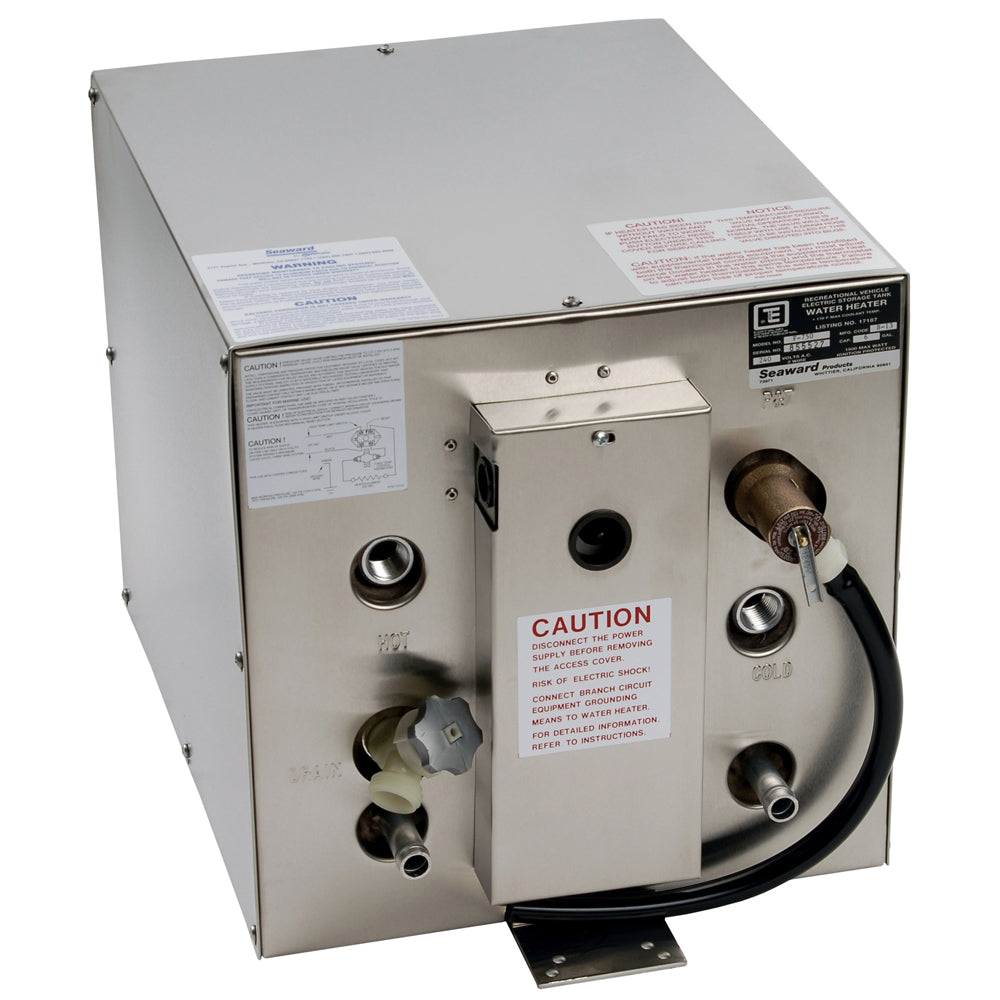 Whale Marine Seaward 6 Gallon Stainless Steel Hot Water Heater with Front Heat Exchanger - 120V, 1500W