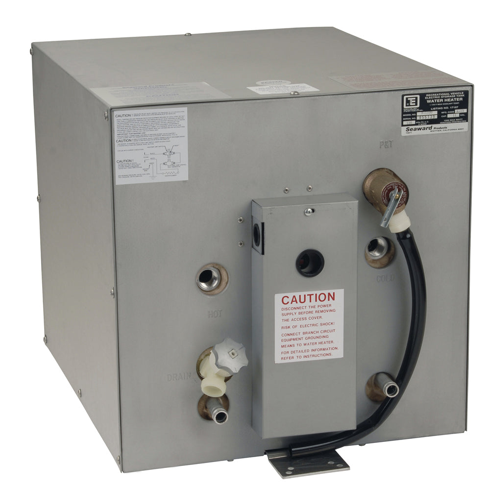 Whale Marine Seaward 11 Gallon Hot Water Heater with Front Heat Exchanger - 120V, 1500W, Galvanized Steel