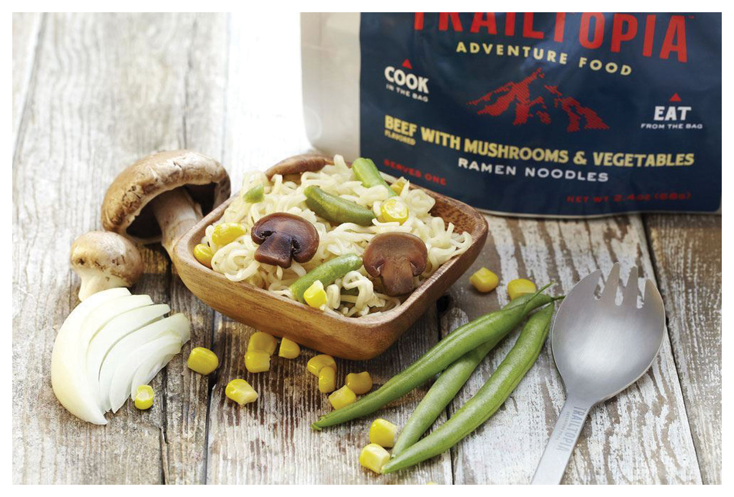 TRAILTOPIA Beef and Vegetable Ramen - Nutritious and Convenient Instant Meal