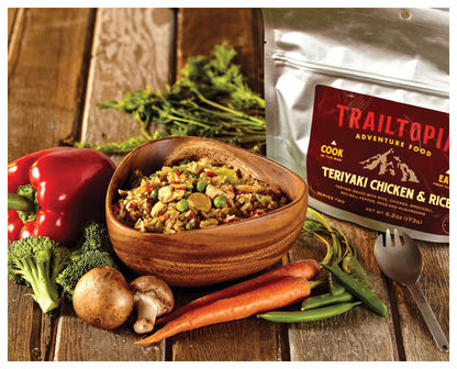 TrailTopia Teriyaki Chicken with Rice - Ready-to-Eat Meal for Outdoor Adventures