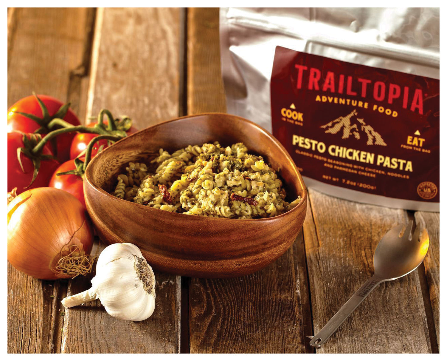 TRAILTOPIA Pesto Chicken Pasta - Ready-to-Eat Meal for Outdoor Adventures