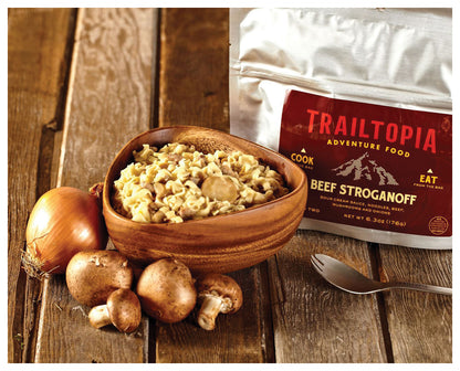 TRAILTOPIA Beef Stroganoff - Ready-To-Eat Meal for Backpacking and Camping