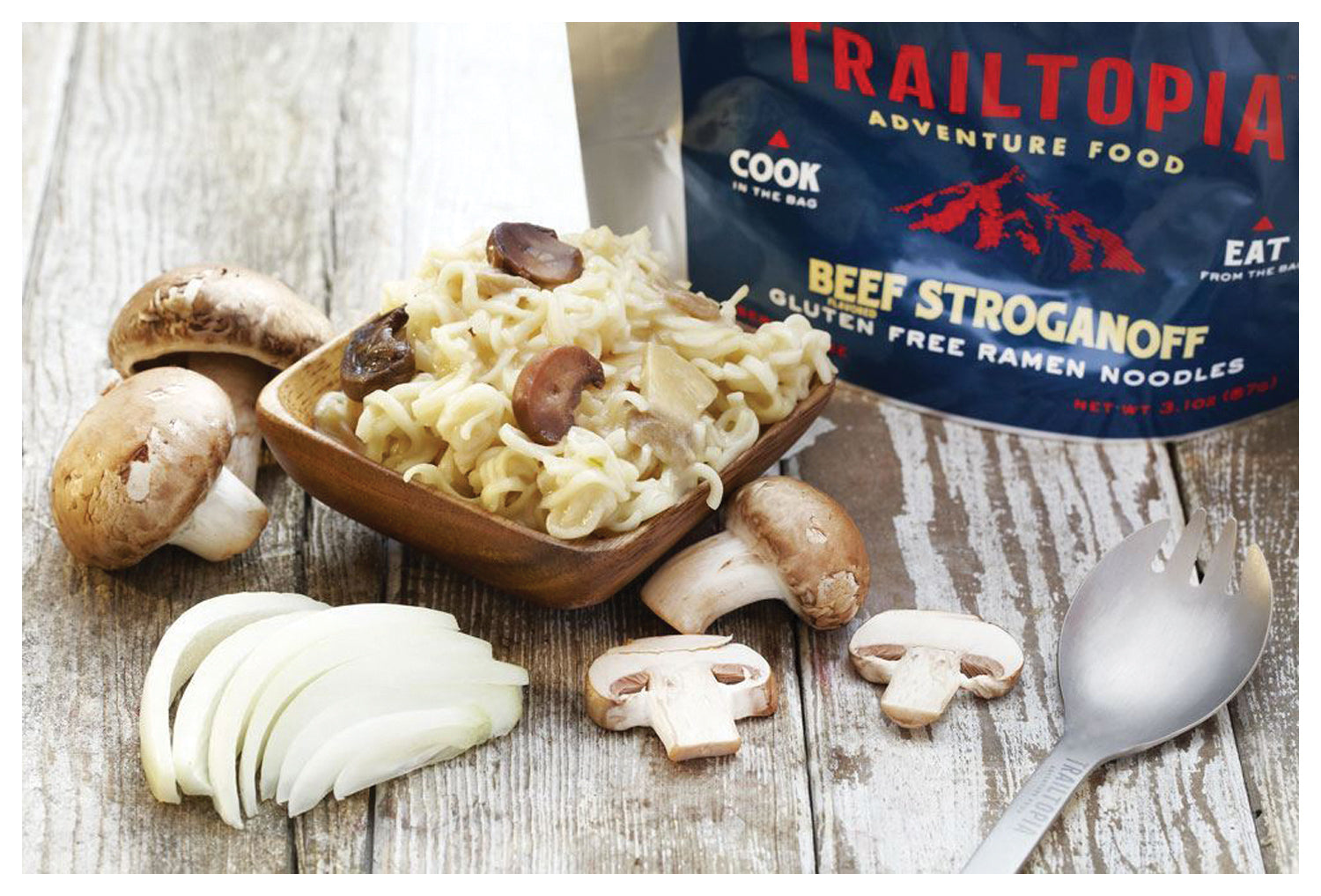 TRAILTOPIA Beef Stroganoff Ramen GF - Premium Gluten-Free Instant Noodle Meal