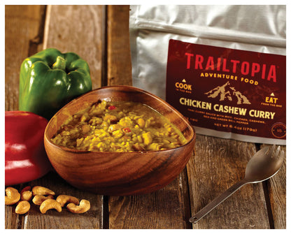 TRAILTOPIA Chicken Cashew Curry GF - 16 oz Delicious Gluten-Free Meal