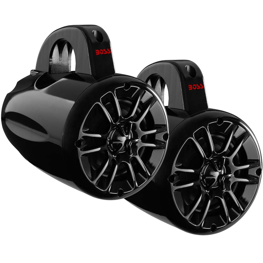Boss Audio MRWT40 4-inch Marine Wake Tower Speakers - Black, 400W Power Handling
