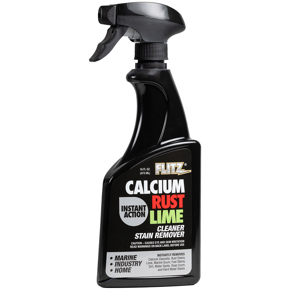 Flitz Instant Calcium, Rust & Lime Remover - 16oz Spray Bottle for Hard Water Stain Removal and Surface Cleaning