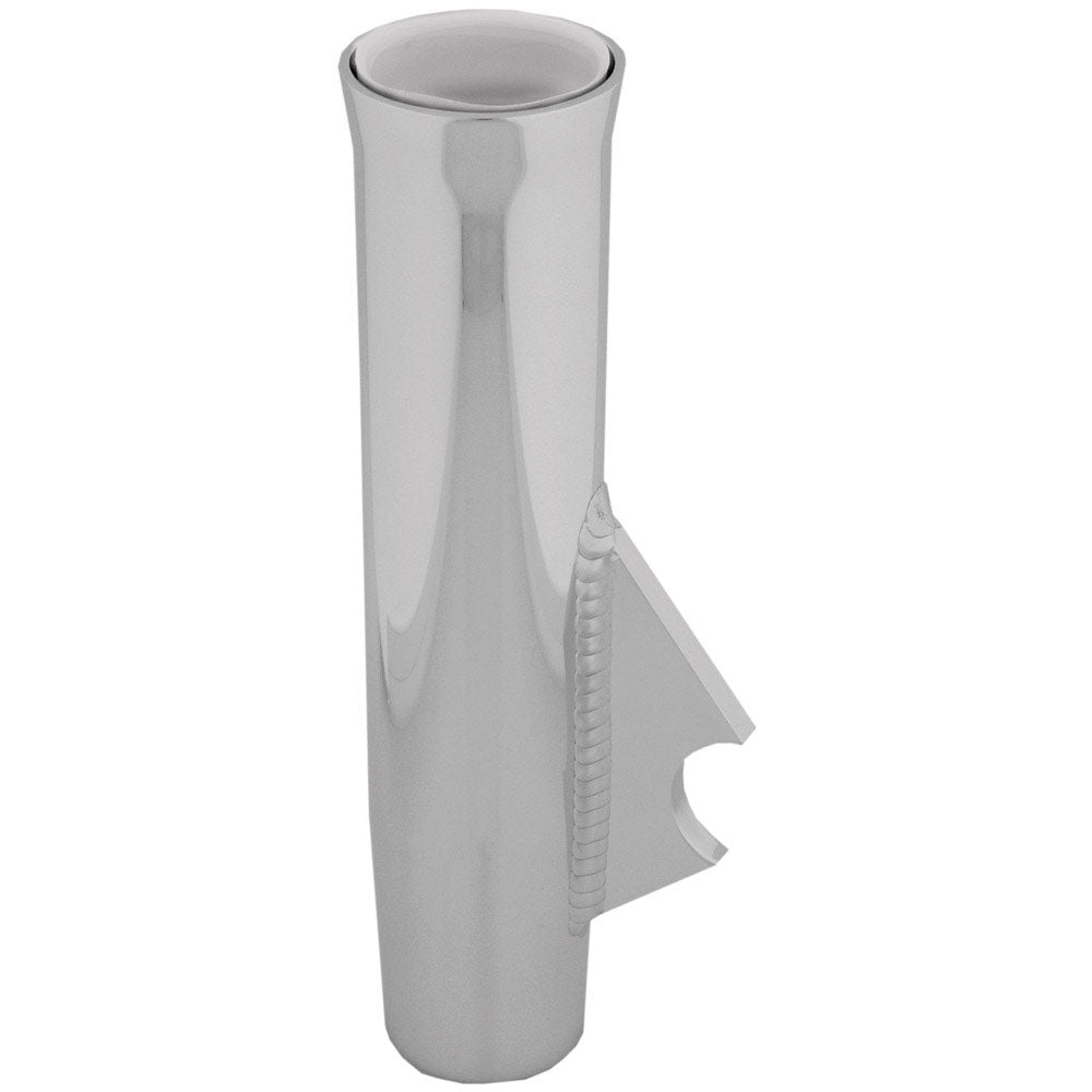 TACO Marine Flared Weld-On Rod Holder 9-3/4 inches with White Fungal-Resistant Liner and Polished Finish