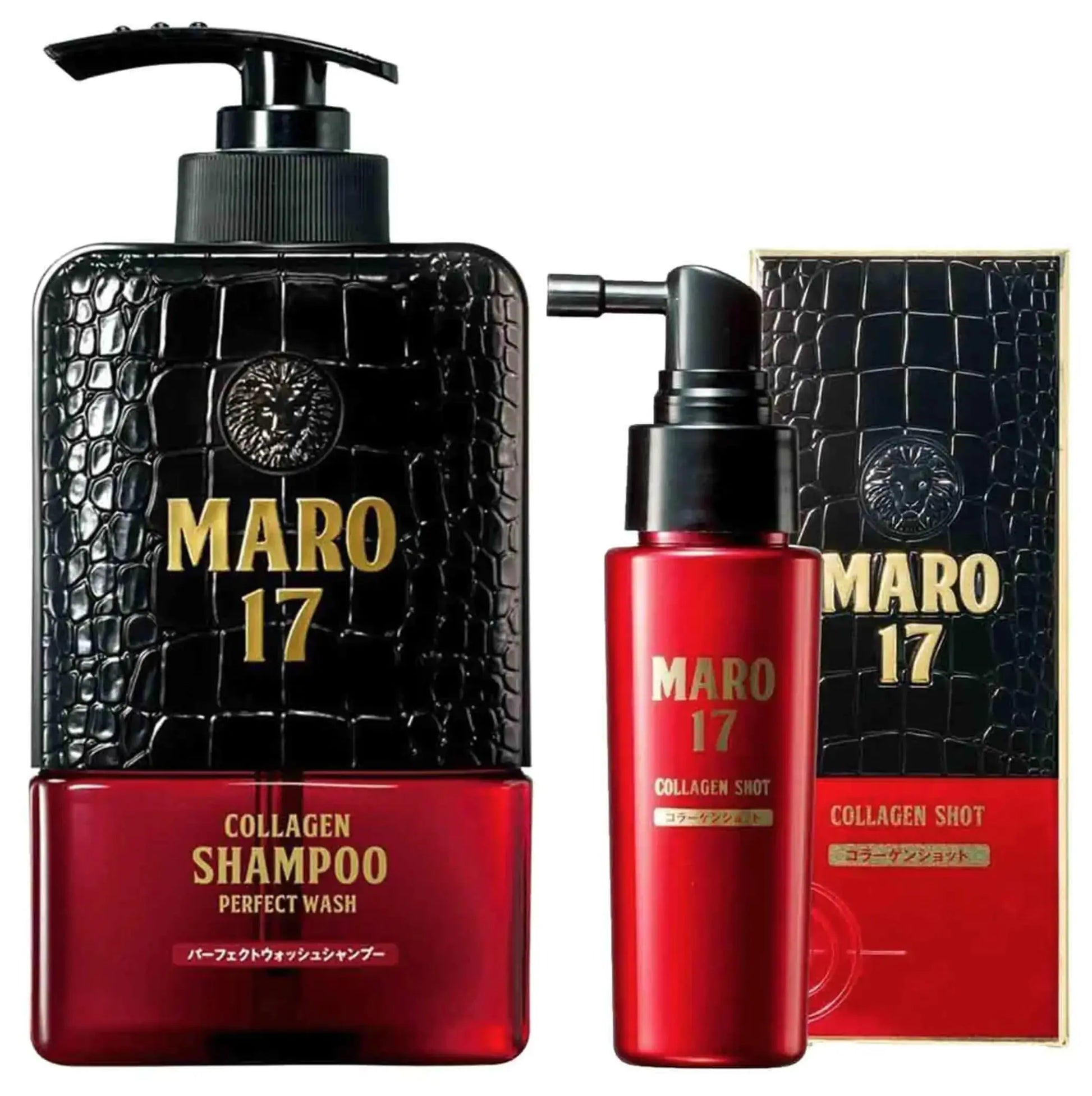 MARO17 Collagen Shampoo Perfect Wash & Collagen Essence | Hair Thickening Shampoo For Men - Declog Scalp Pores & Promote Fuller Hair - Hair Growth Shampoo Mens Shampoo & Hair Growth Serum Duo Atticus Goods