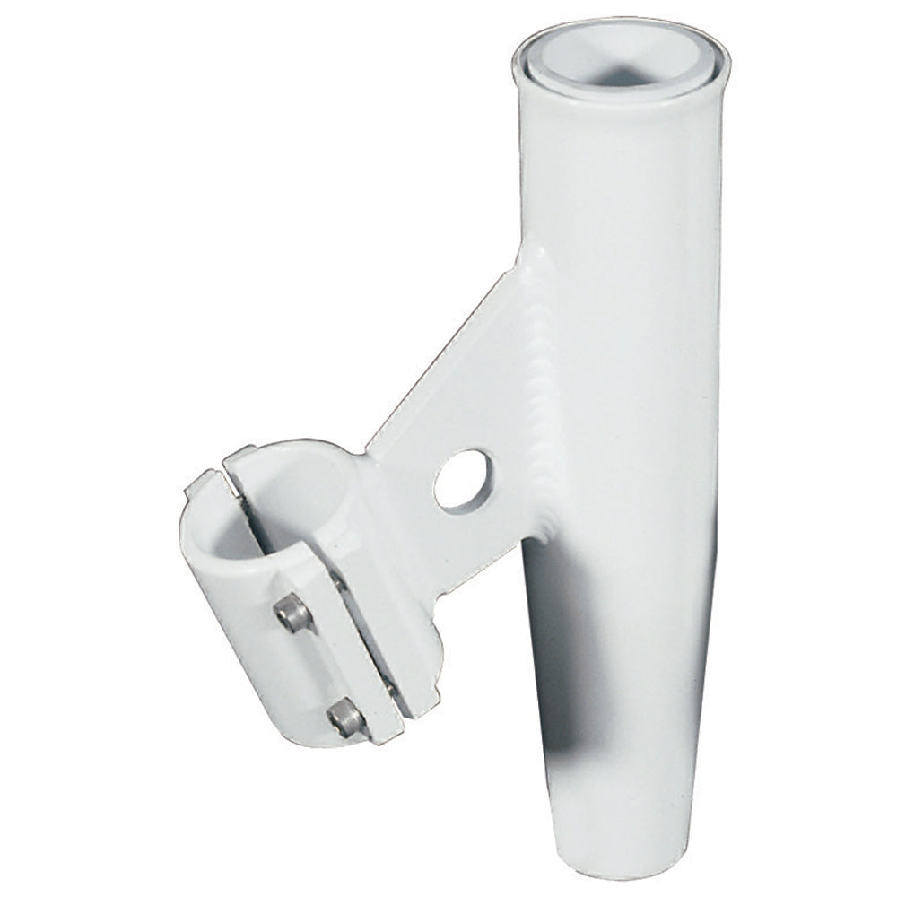 Lee's Tackle Clamp-On Vertical Rod Holder for 2.375-inch Aluminum Pipes, White Aluminum