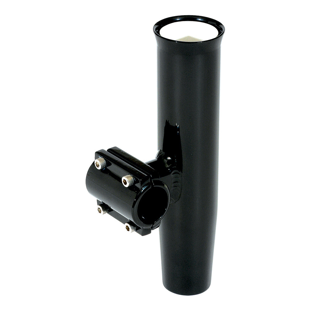 Lee's Tackle Clamp-On Rod Holder - Black Aluminum Horizontal Mount for 1.315 Inch O.D. Pipe