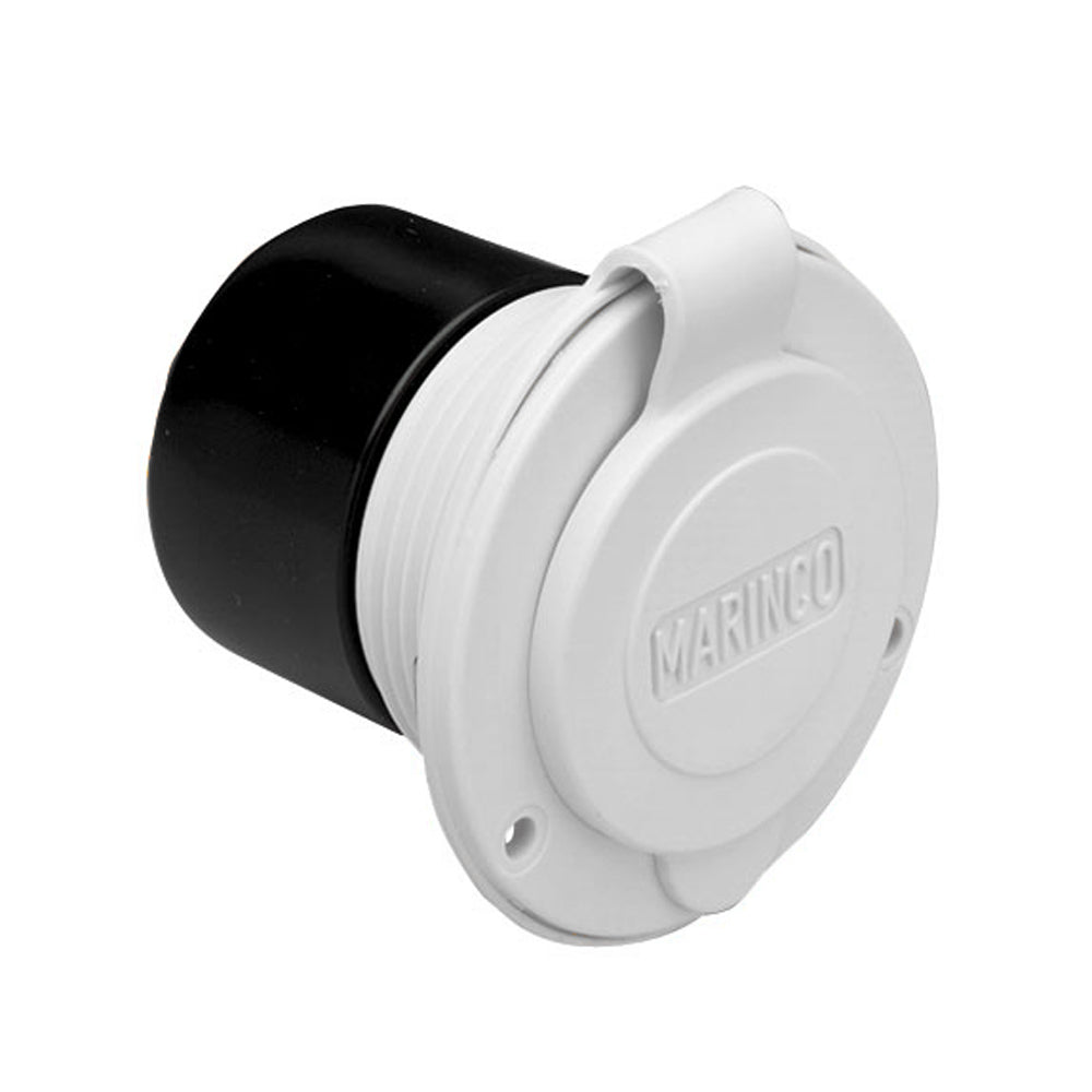 Marinco 15A 125V On-Board Charger Inlet - Front Mount - White (Part #150BBIW)
