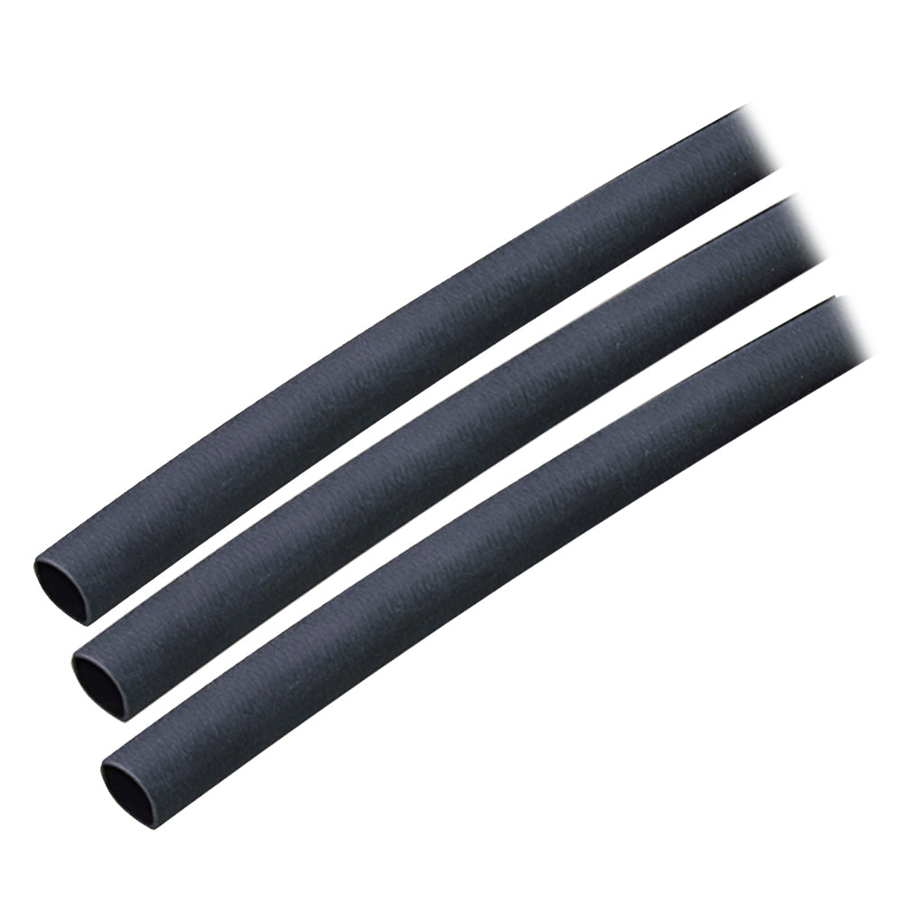 Ancor Adhesive Lined Heat Shrink Tubing 1/4 inch x 3 inch - Black, 3-Pack
