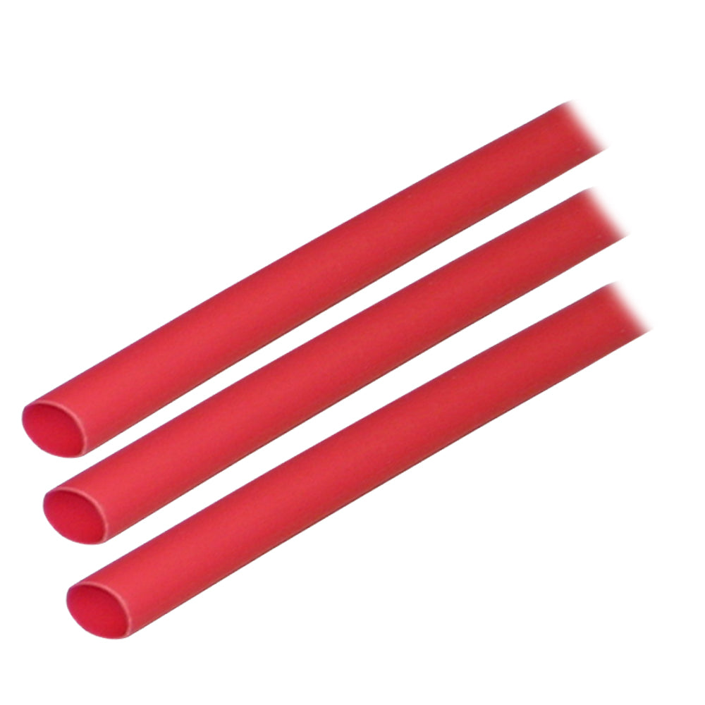 Ancor Adhesive Lined Heat Shrink Tubing 1/4 inch x 3 inches, Red - 3 Pack