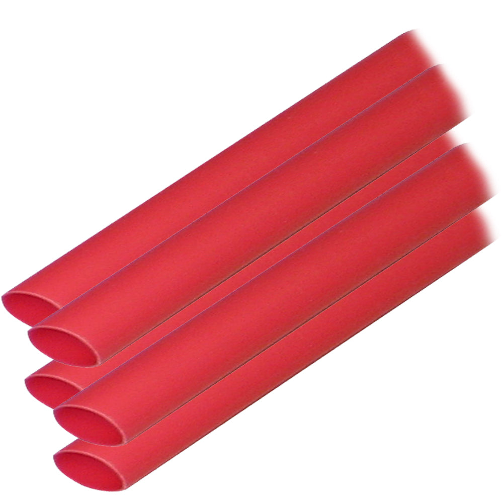 Ancor 304606 Adhesive Lined Heat Shrink Tubing, 3/8 Inch Diameter, 6 Inch Length, Red, 5-Pack
