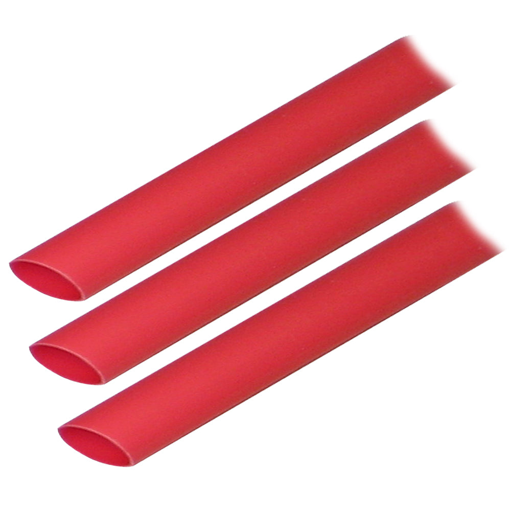 Ancor 305603 Adhesive Lined Heat Shrink Tubing, 1/2 Inch x 3 Inch, Red, 3-Pack