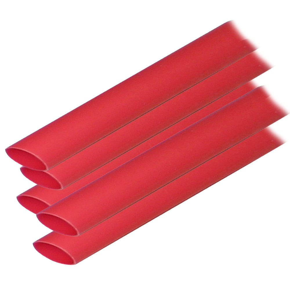 Ancor 305624 Adhesive Lined Heat Shrink Tubing, 1/2 inch x 12 inches, Red, 5-Pack