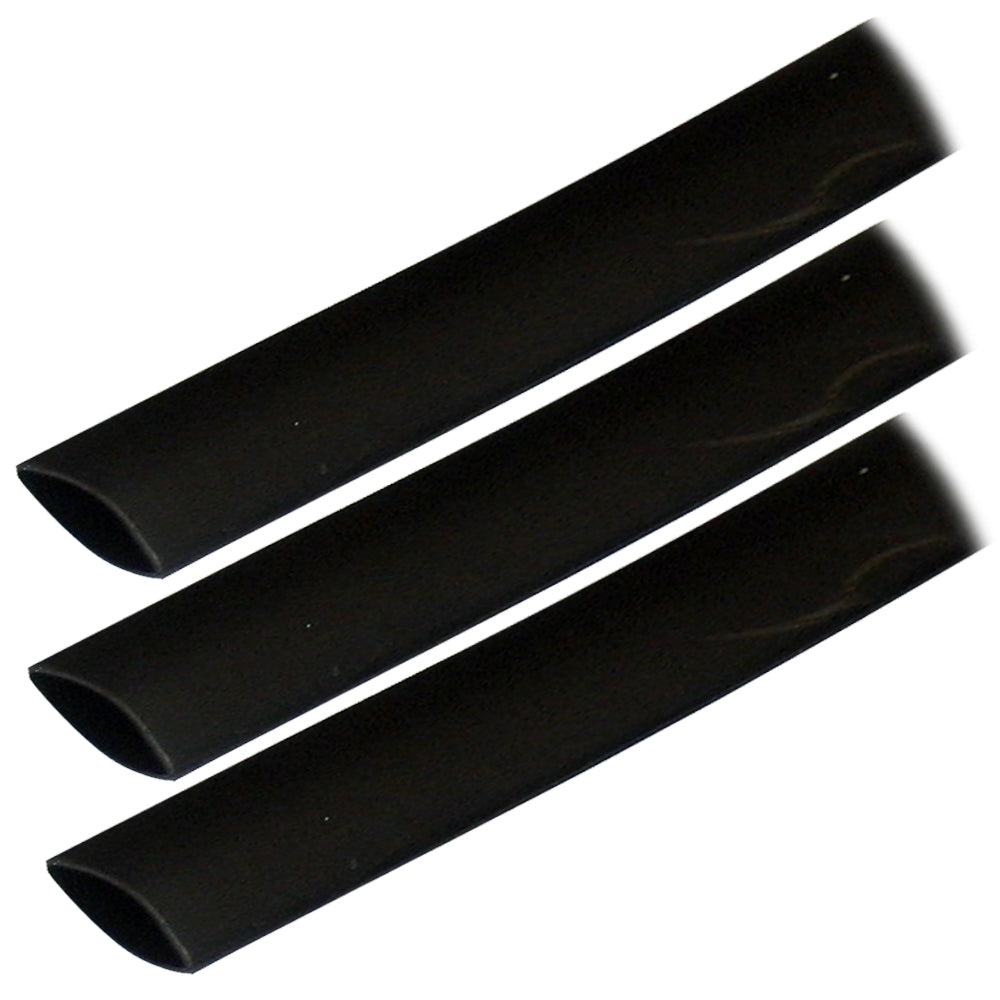 Ancor Adhesive Lined Heat Shrink Tubing 3/4 inch x 3 inches - 3 Pack, Black