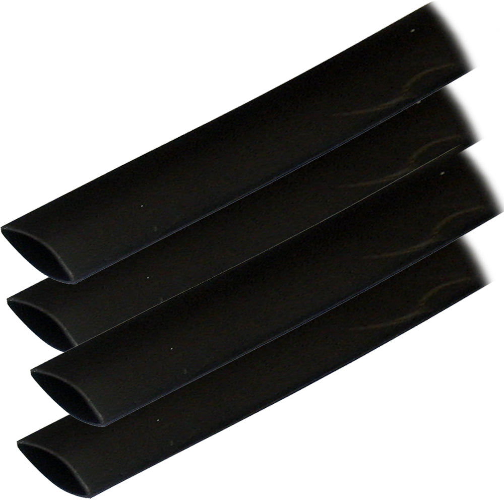 Ancor 306106 Adhesive Lined Heat Shrink Tubing, 3/4 inch x 6 inch, 4-Pack, Black