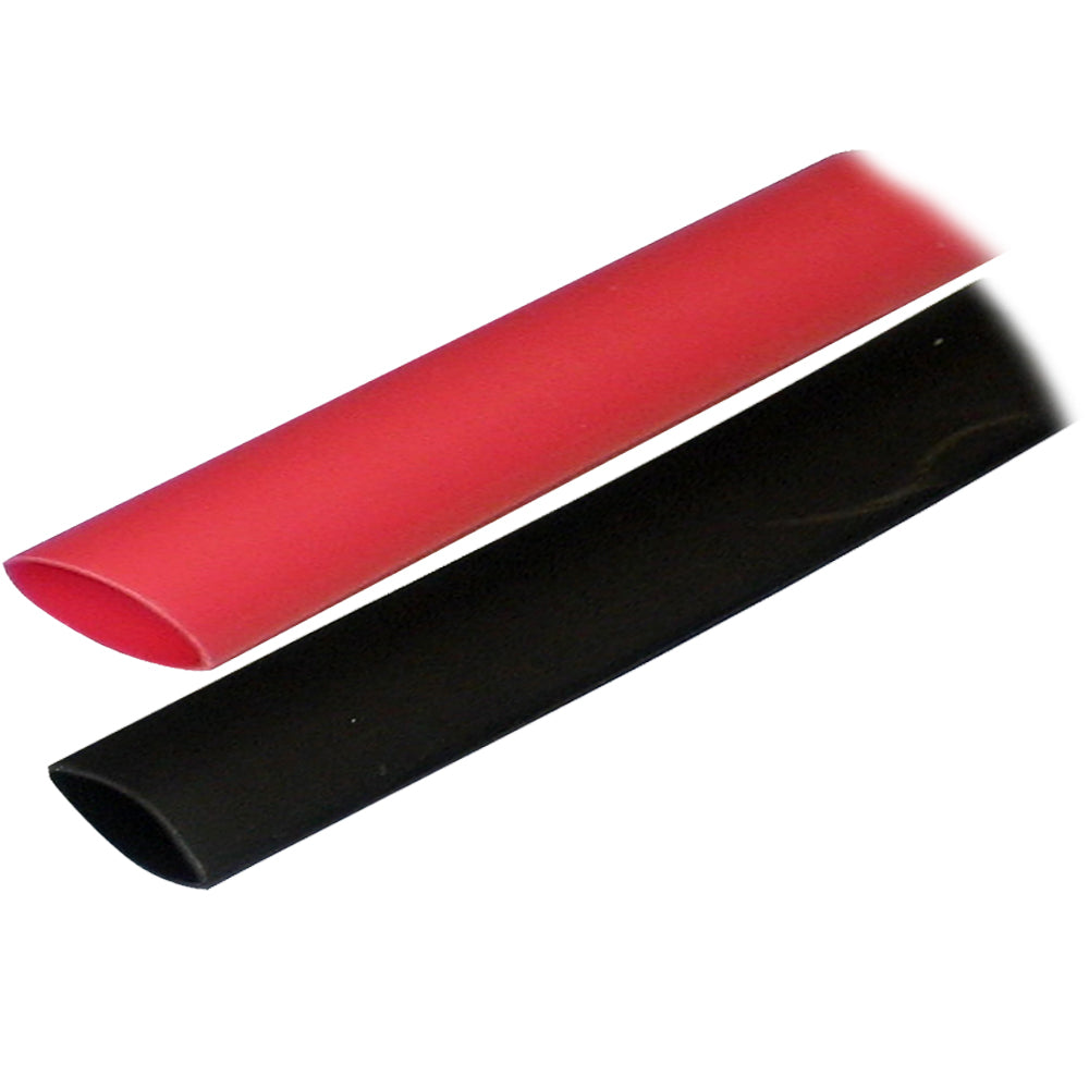 Ancor Adhesive Lined Heat Shrink Tubing 3/4 inch x 3 inches, 2-Pack, Black and Red
