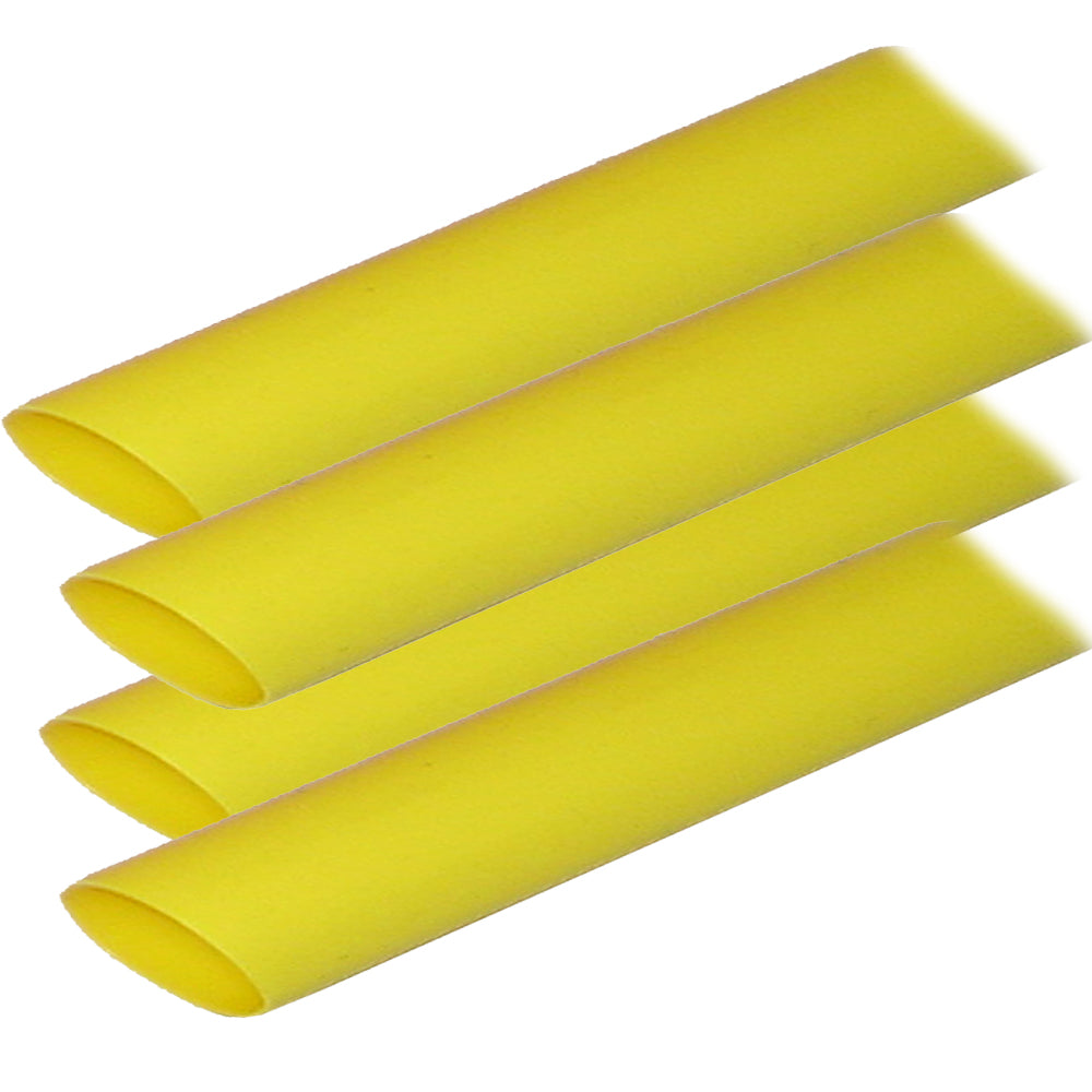 Ancor 3/4 inch Adhesive Lined Heat Shrink Tubing (ALT) - 4 Pack, Yellow