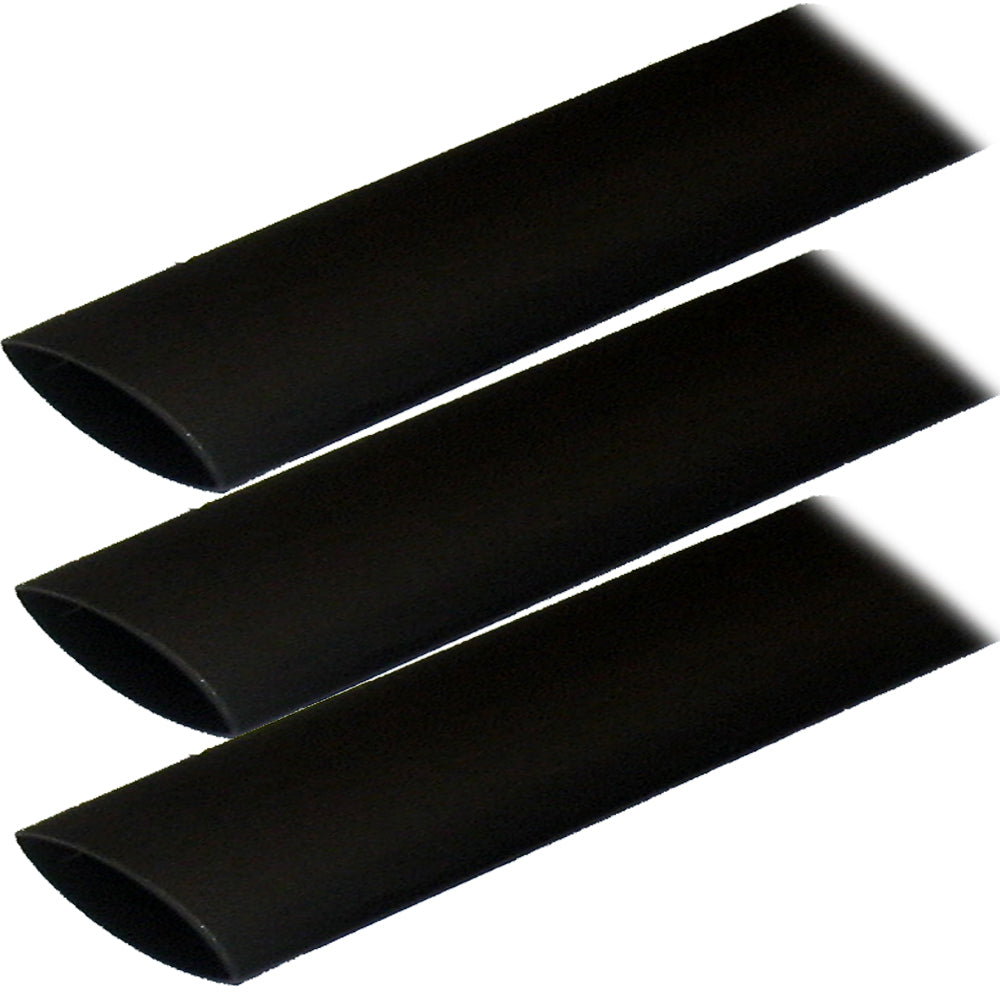 Ancor Adhesive Lined Heat Shrink Tubing 1" x 12" - Black, 3-Pack