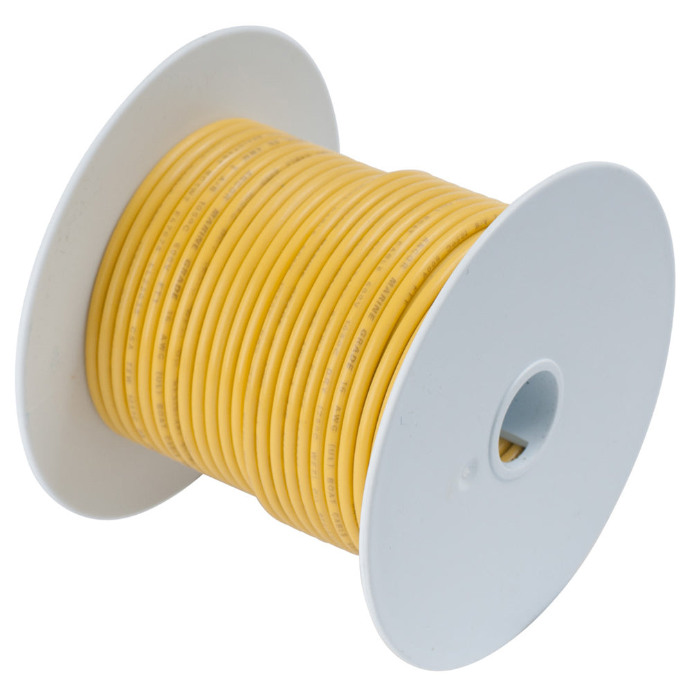 Ancor Yellow 18 AWG Tinned Copper Wire - 100 Feet, Marine Grade, UL 1426 & ABYC Certified