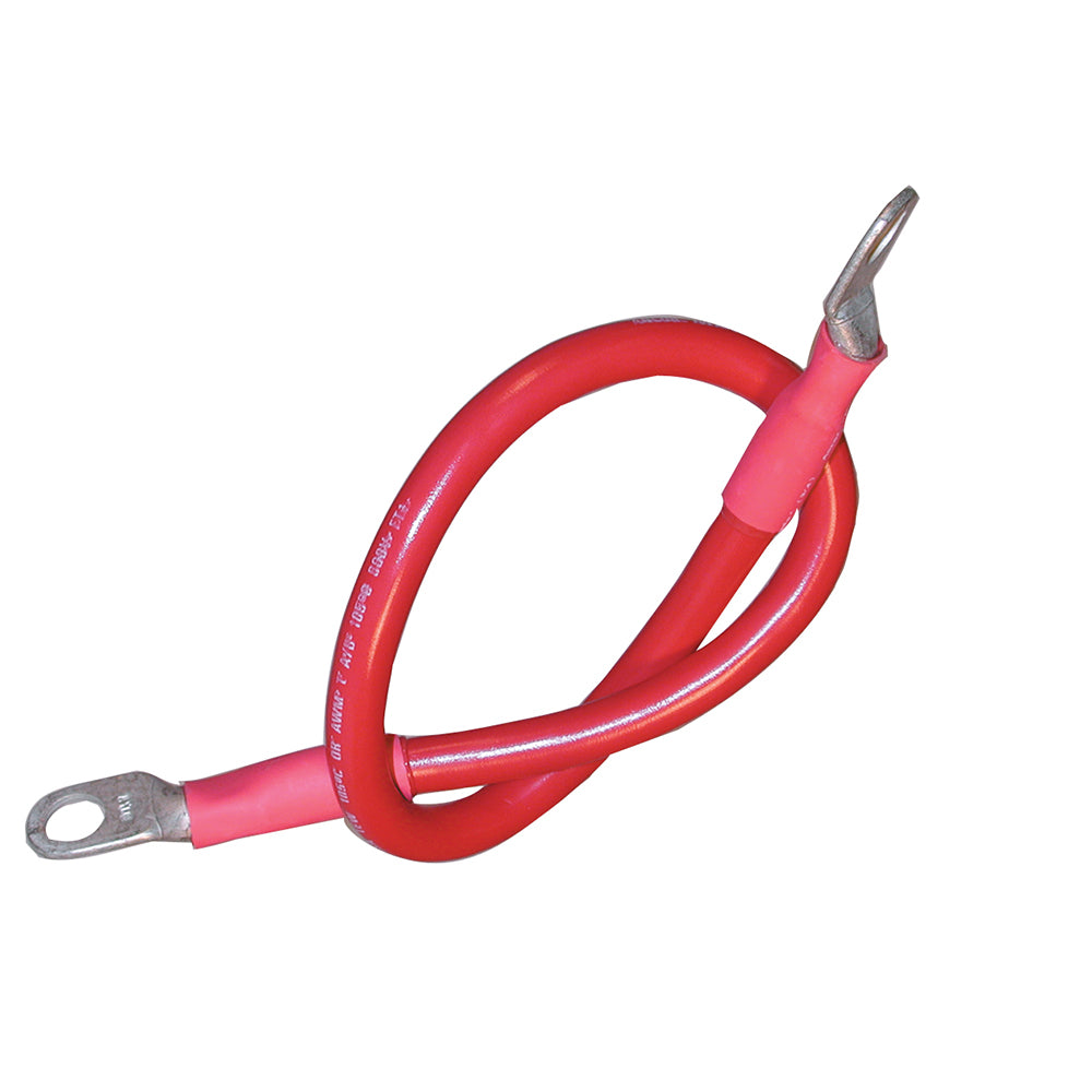 Ancor 189141 Marine Grade Battery Cable Assembly, 2 AWG, 18 Inch Red Wire with 3/8 Inch Stud