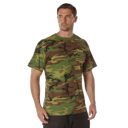 Rothco Woodland Camo 100% Cotton T-Shirt Size Large