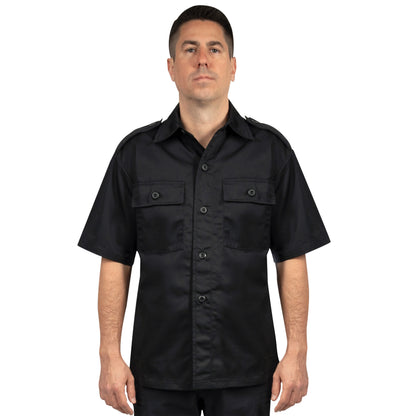 Rothco Short Sleeve Tactical Shirt in Black for 3XL Size – Durable Uniform-Ready Performance