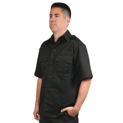 Rothco Short Sleeve Tactical Shirt in Black Size XL with Durable Construction and Practical Features