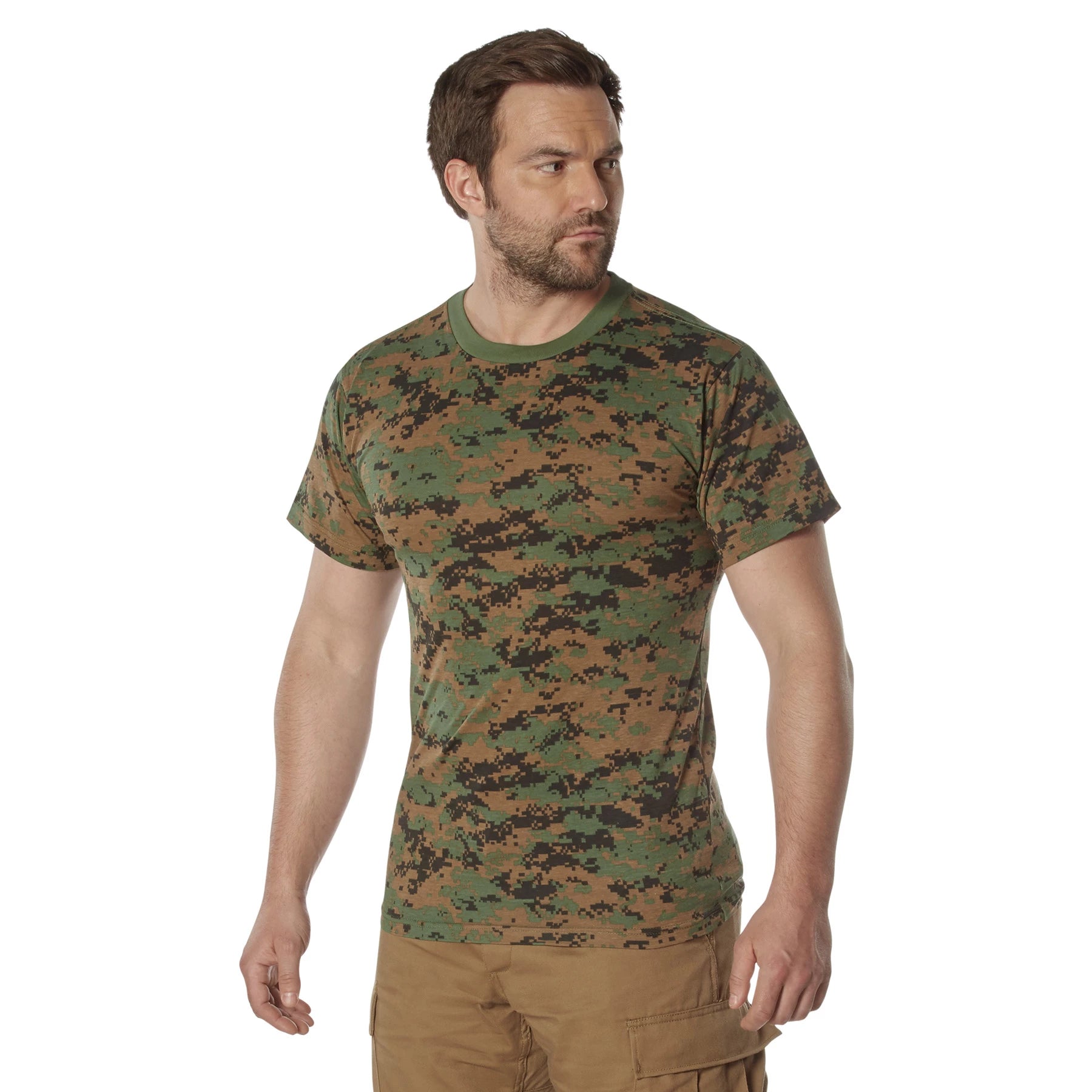 Rothco Woodland Digital Camo 100% Cotton T-Shirt Size Medium