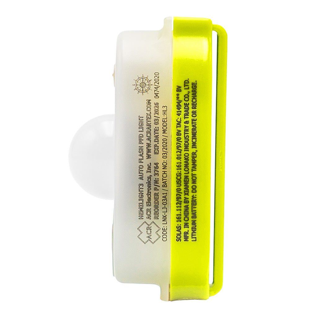 ACR Electronics HemiLight 3 Automatic Survival Locator Light for Life Jackets