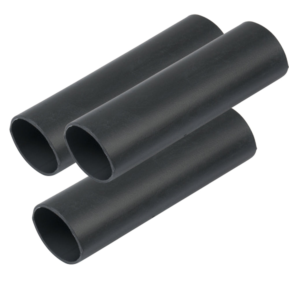 Ancor Heavy Wall Heat Shrink Tubing 3/4 inch x 3 inch - Black, 3-Pack