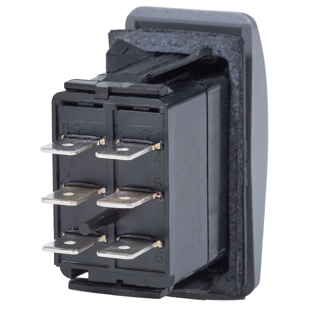 Blue Sea Systems Contura II DPDT Switch Part Number 7938 - Black On-Off-On Marine Switch